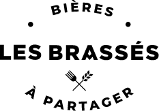 Logo noir Les Brassés sur fond transparent avec slogan bière à partager