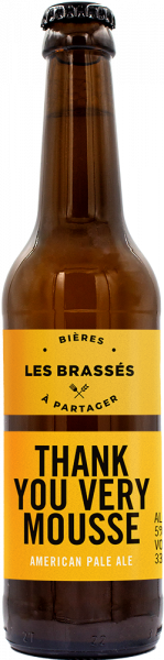 Bouteille 33 Cl de Thank You Very Mousse, l'American Pale Ale, bière incontournable Les Brassés